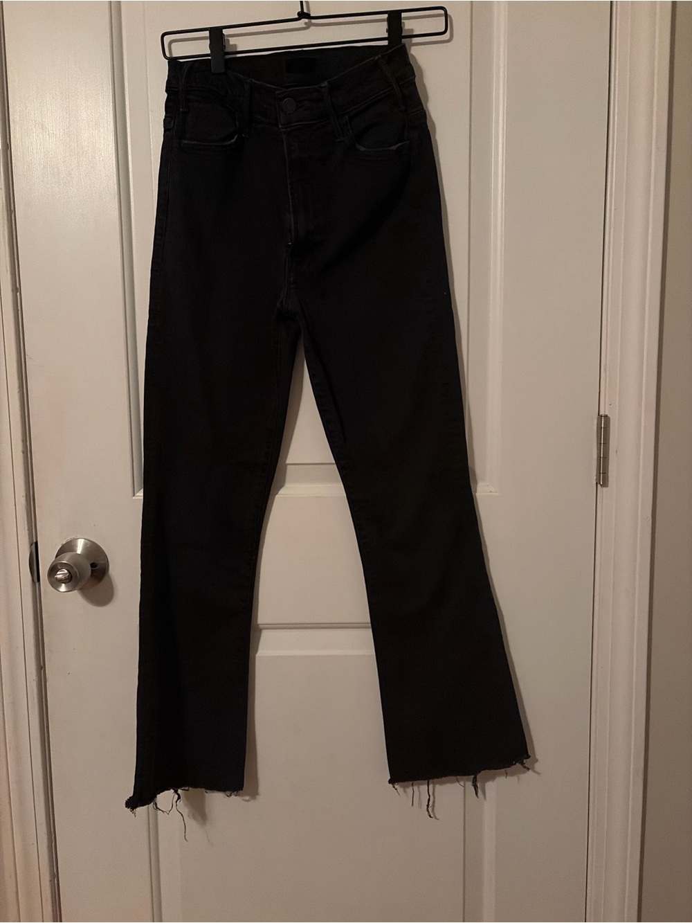 MOTHER Black High-Rise Flare Jeans